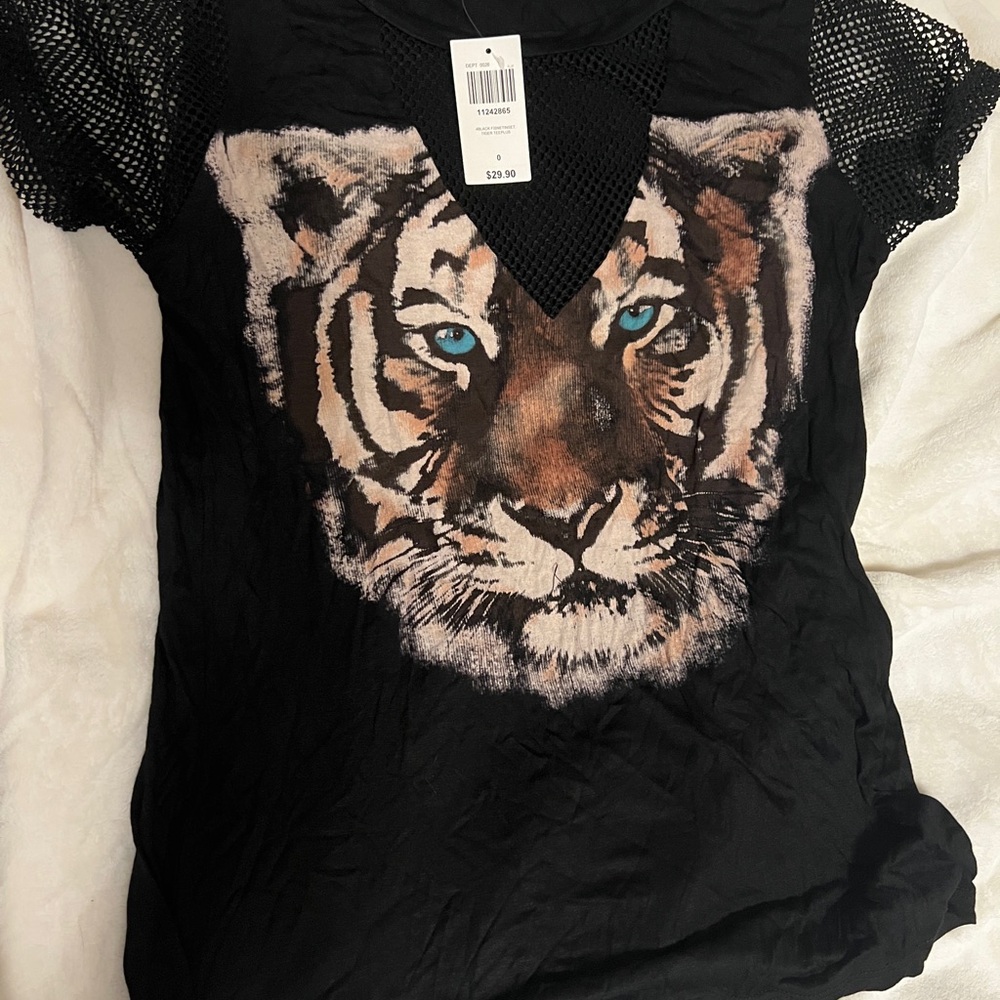 Hot Topic Tiger Print Mesh Top